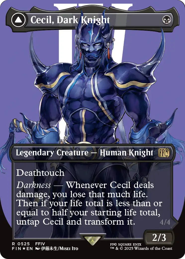 Cecil, Dark Knight (Borderless) (Surge Foil) (FIN-525) [FINAL FANTASY] Foil
