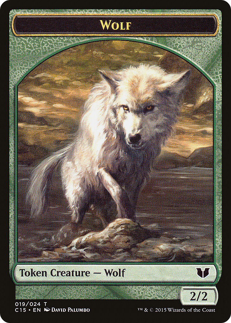 Wolf // Zombie Double-Sided Token (C15-19 // 8) [Commander 2015 Tokens]