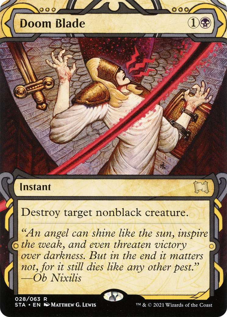 Doom Blade (STA-028) (Showcase) (Borderless) [Strixhaven Mystical Archive] Foil