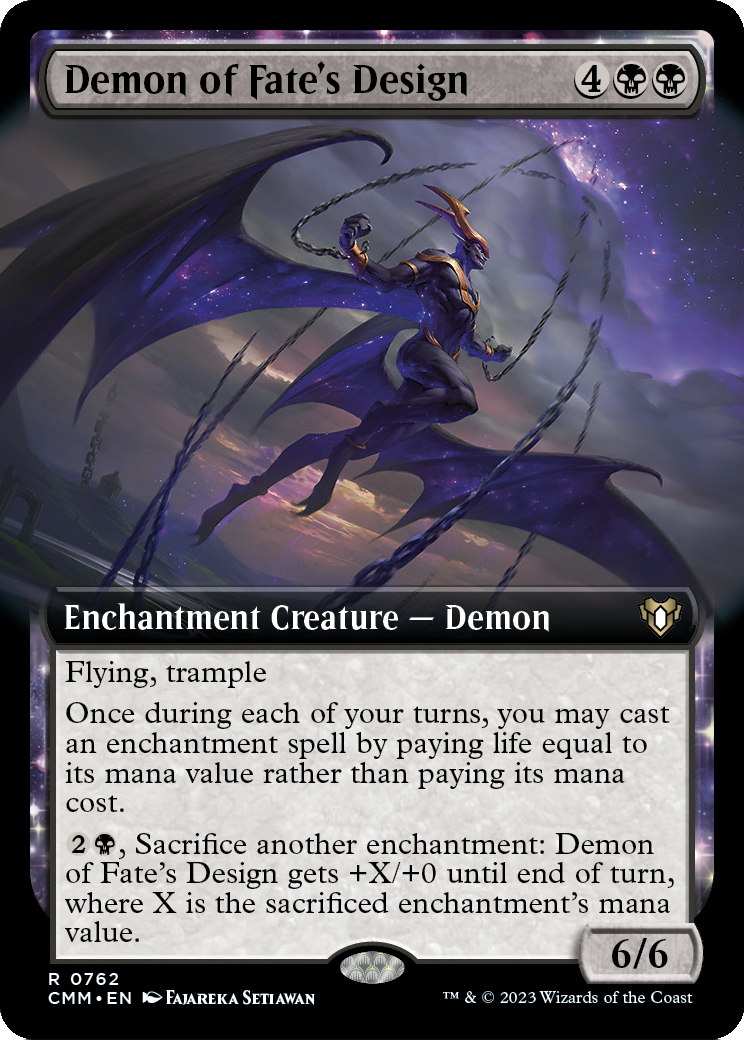 Demon of Fate's Design (Extended Art) (CMM-762) [Commander Masters]