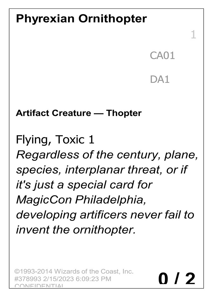Phyrexian Ornithopter [Unknown Event]