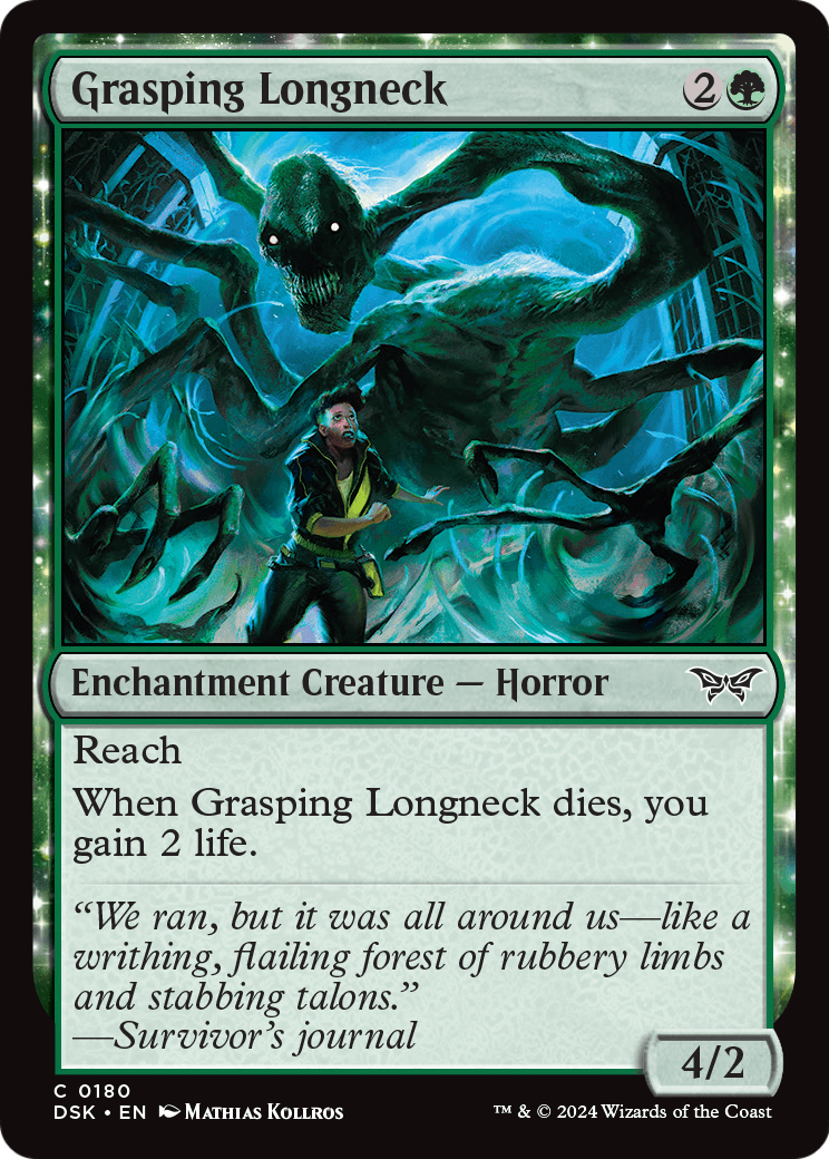 Grasping Longneck (DSK-180) [Duskmourn: House of Horror] Foil