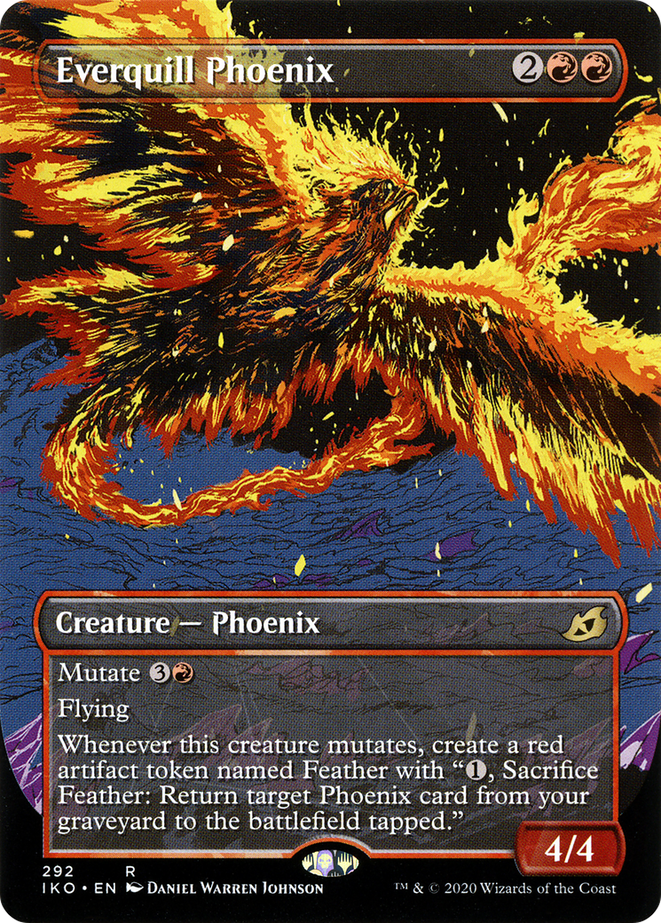 Everquill Phoenix (Showcase) (IKO-292) (Borderless) [Ikoria: Lair of Behemoths] Foil