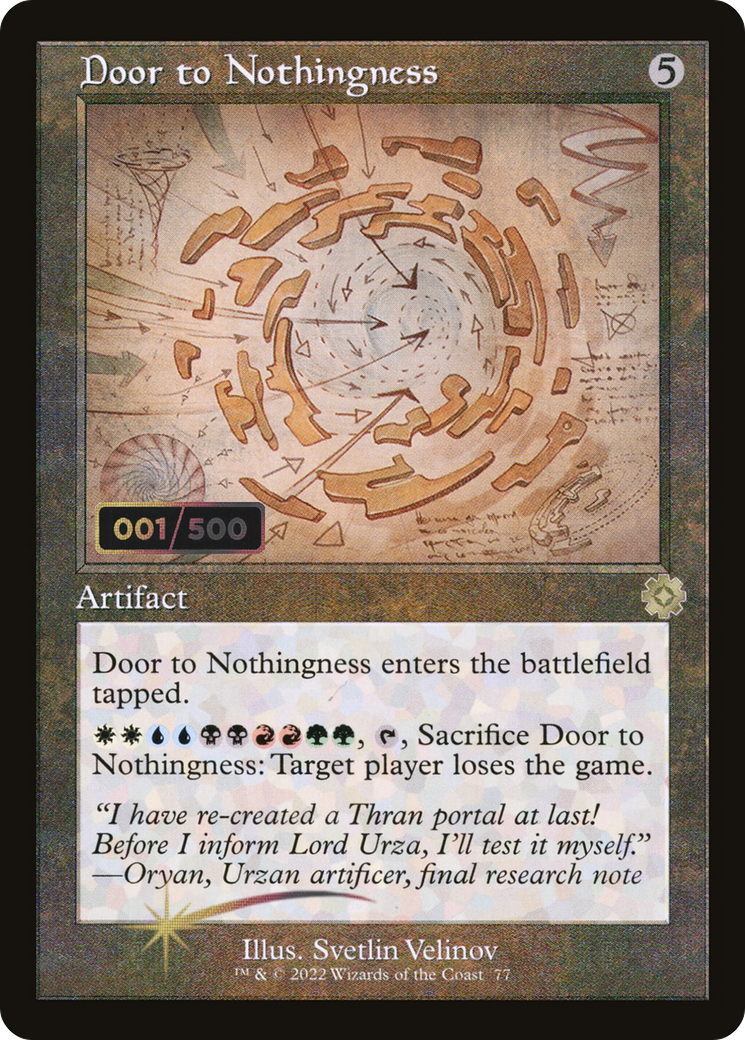 Door to Nothingness (Schematic) (Serial Numbered) (BRR-077) [The Brothers' War Retro Artifacts] Foil