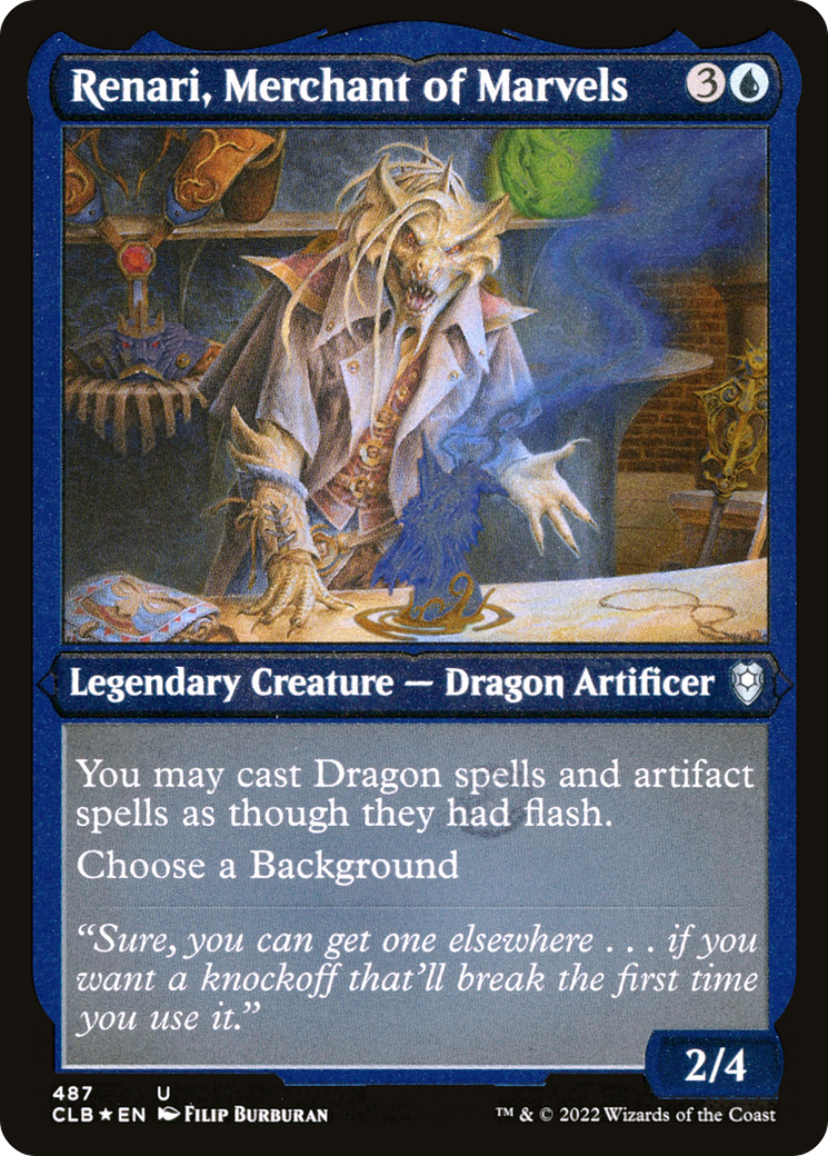 Renari, Merchant of Marvels (Foil Etched) (CLB-487) [Commander Legends: Battle for Baldur's Gate] Foil