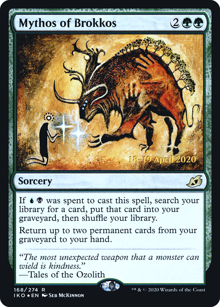 Mythos of Brokkos (PRE-168S) [Ikoria: Lair of Behemoths Promos] Foil