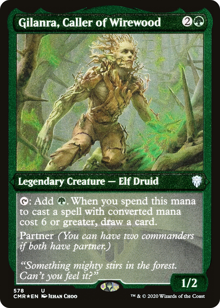 Gilanra, Caller of Wirewood (Foil Etched) (CMR-578) [Commander Legends] Foil