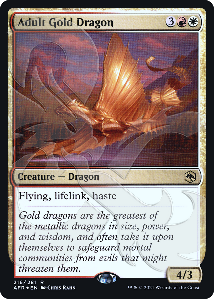 Adult Gold Dragon (AFR&-216A) [Adventures in the Forgotten Realms Promos] Foil