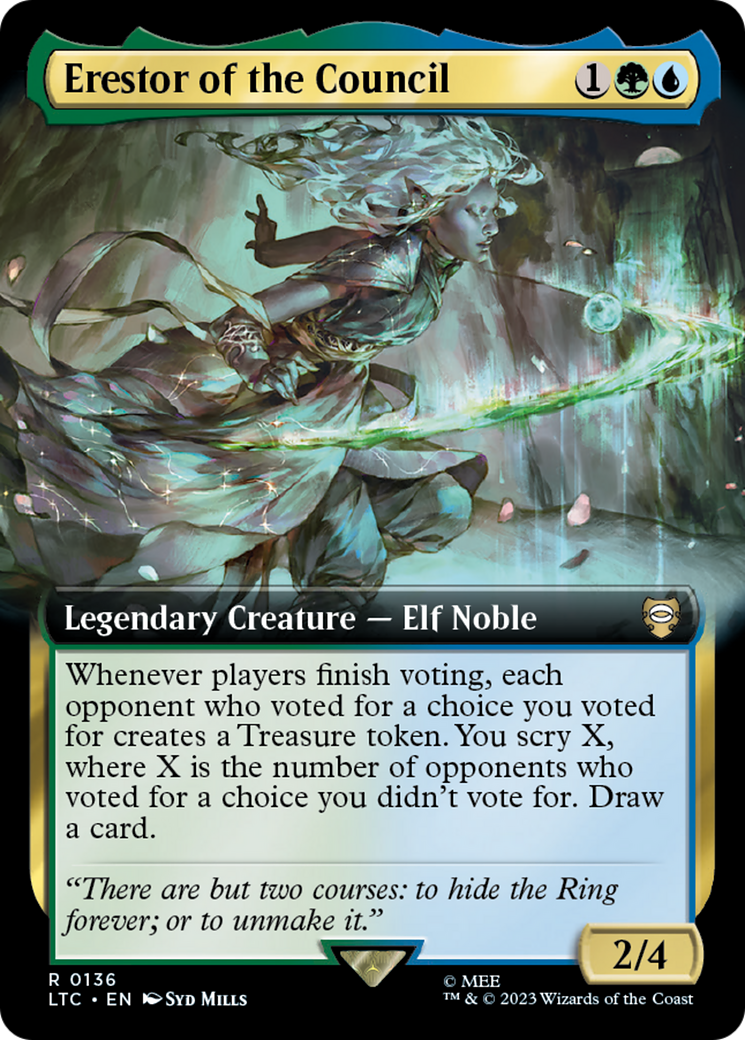 Erestor of the Council (Extended Art) (LTC-136) [Tales of Middle-earth Commander] Foil