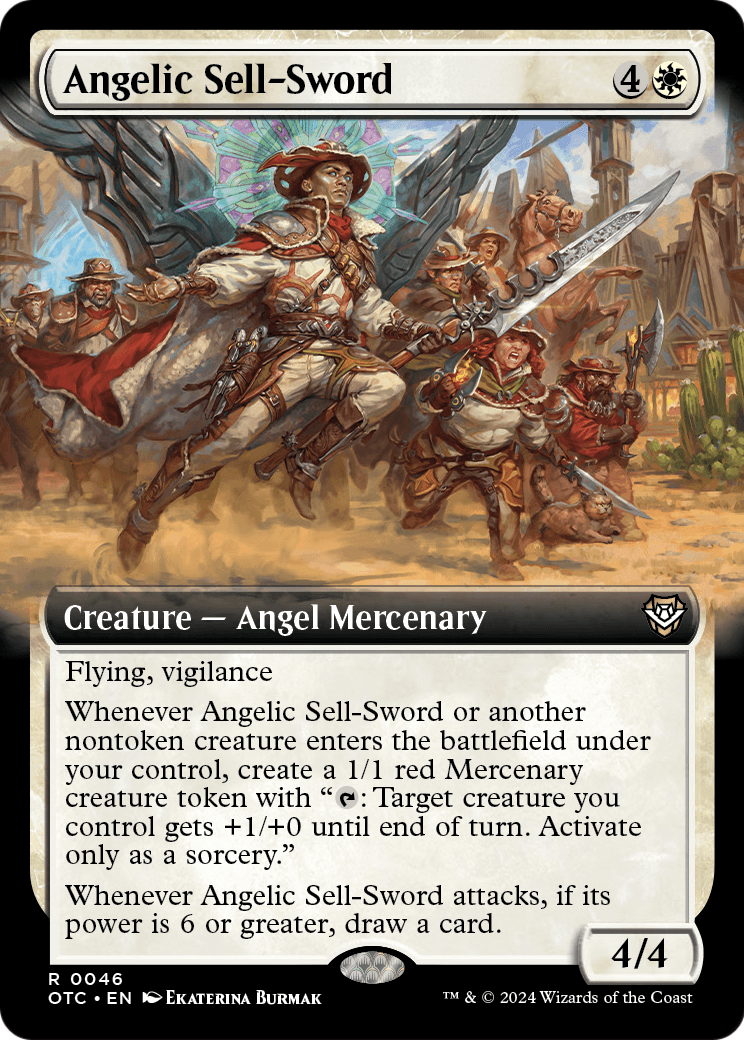 Angelic Sell-Sword (Extended Art) (OTC-046) [Outlaws of Thunder Junction Commander]