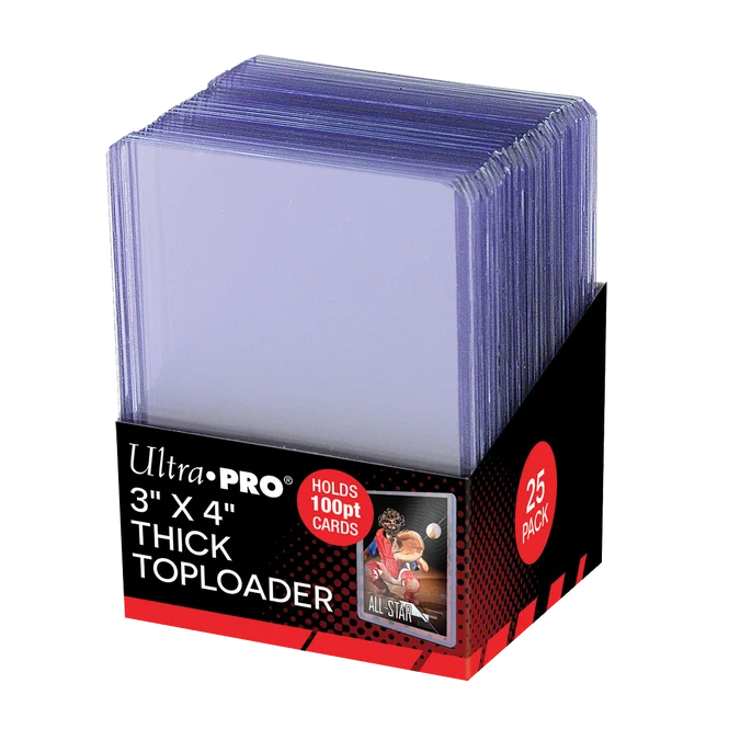 Ultra PRO 3" x 4" Clear Thick 100PT Toploaders – 25 Count