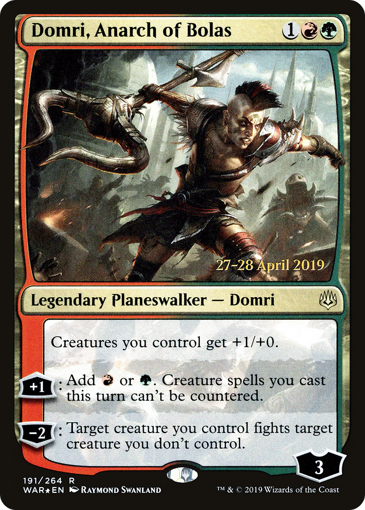 Domri, Anarch of Bolas (PRE-191S) [War of the Spark Promos] Foil