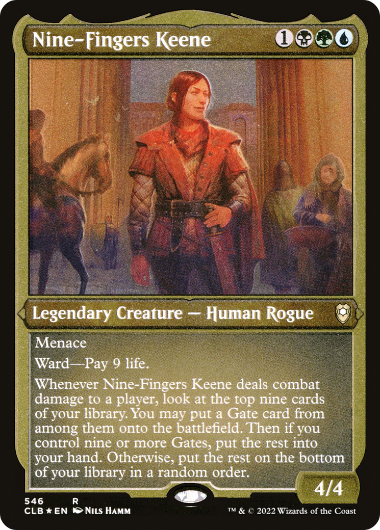 Nine-Fingers Keene (Foil Etched) (CLB-546) [Commander Legends: Battle for Baldur's Gate] Foil