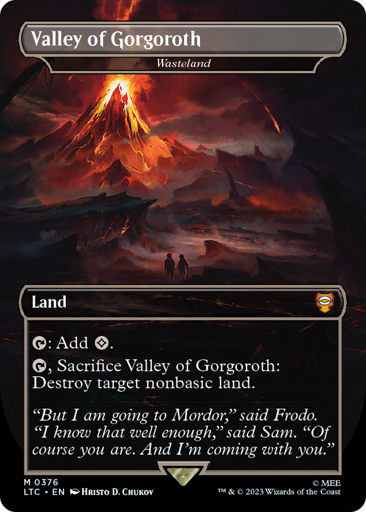 Valley of Gorgoroth - Wasteland (LTC-376) (Borderless) [Tales of Middle-earth Commander] Foil