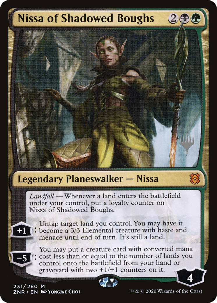 Nissa of Shadowed Boughs (PPZNR-231) [Promo Pack: Zendikar Rising Promos]