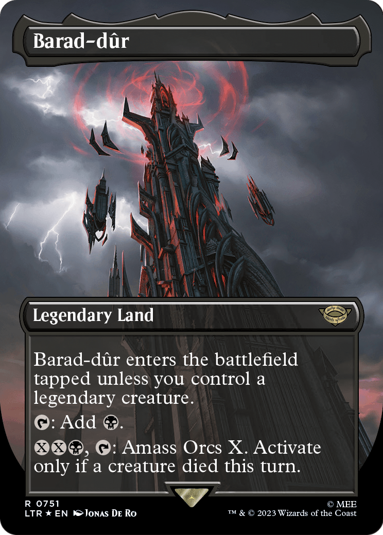 Barad-dur (LTR-751) (Borderless) (Surge Foil) [The Lord of the Rings: Tales of Middle-earth] Foil