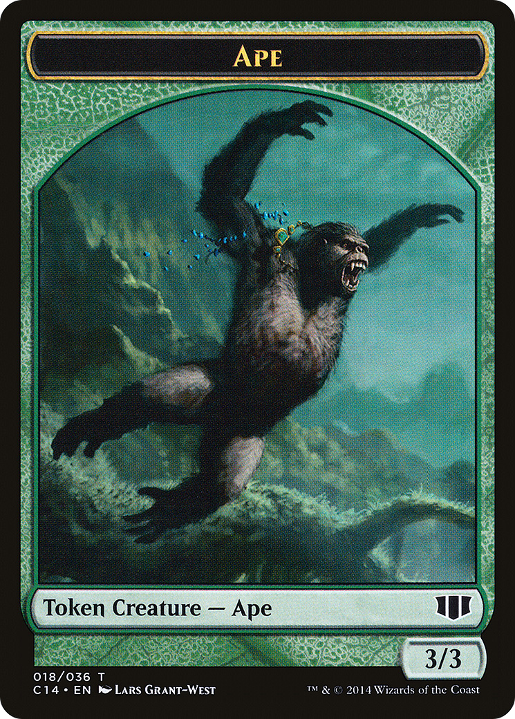 Ape // Zombie (Blue) Double-sided Token (C14-18 // 11) [Commander 2014 Tokens]