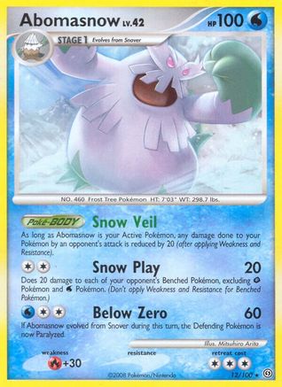 Abomasnow (12/100) [Stormfront] Reverse Holofoil - Rare