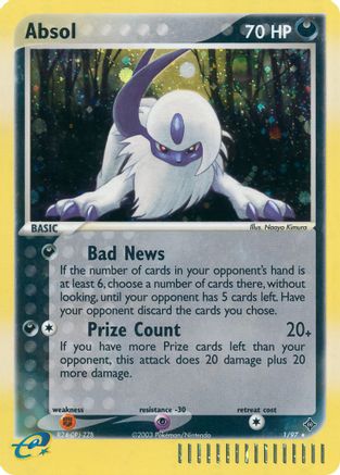 Absol (1/97) [Dragon] Reverse Holofoil - Holo Rare