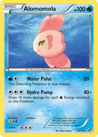 Alomomola (39/114) [Black and White] Reverse Holofoil - Rare
