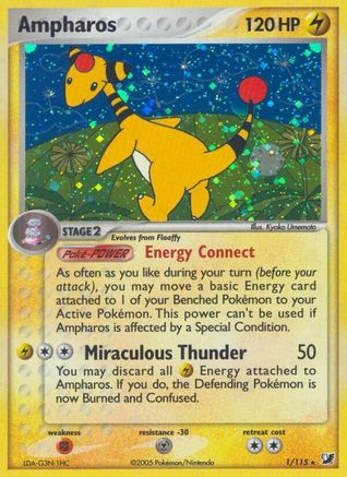 Ampharos (1/115) [Unseen Forces] Holofoil - Holo Rare