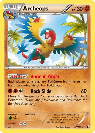 Archeops (67/101) [Noble Victories] Reverse Holofoil - Rare
