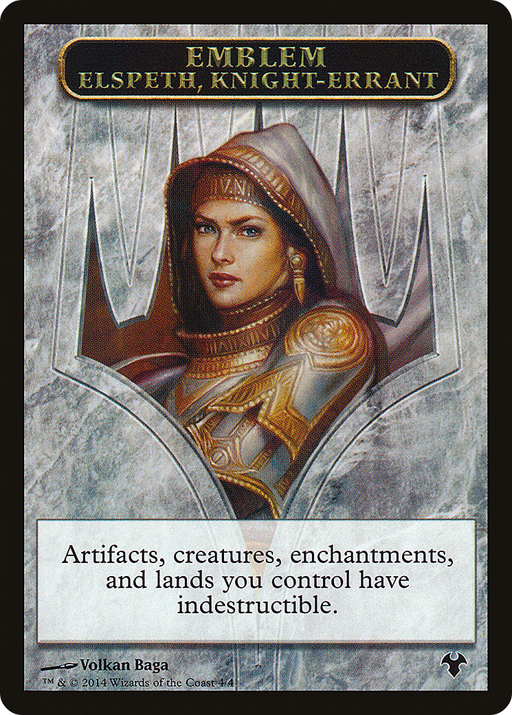 Emblem - Elspeth, Knight-Errant // Soldier Double-Sided Token (MD1-4 // 1) [Modern Event Deck 2014 Tokens]