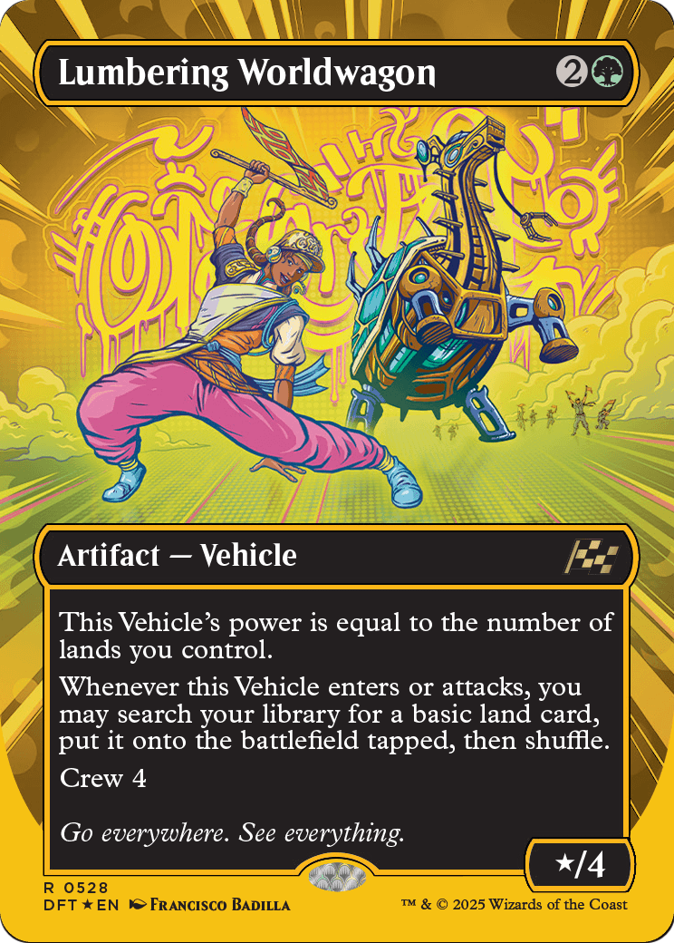 Lumbering Worldwagon (Borderless) (First-Place Foil) (DFT-528) [Aetherdrift] Foil