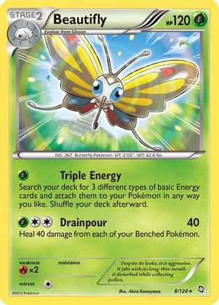 Beautifly (8/124) [Dragons Exalted] Reverse Holofoil - Rare