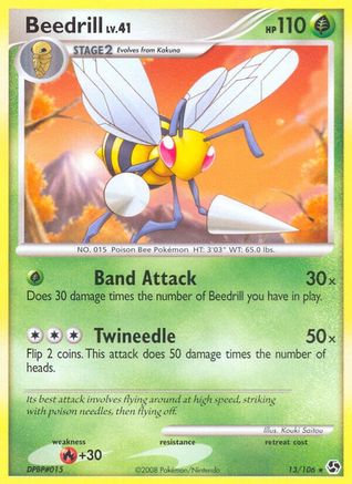 Beedrill (13/106) [Great Encounters] Reverse Holofoil - Rare