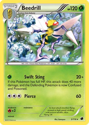 Beedrill (003/116) [Plasma Freeze] Reverse Holofoil - Rare