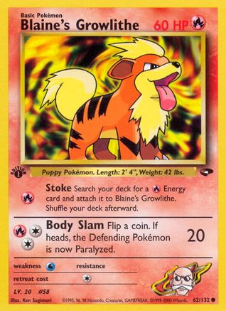 Blaine's Growlithe (062/132) [Gym Challenge] 1st Edition - Common