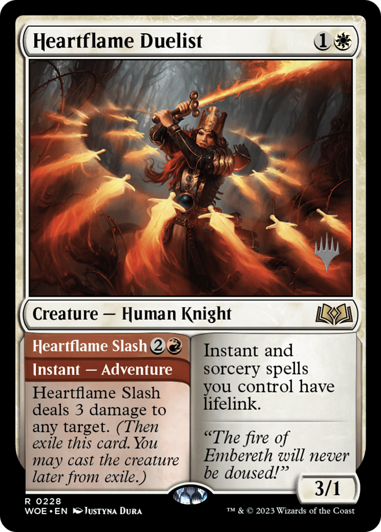 Heartflame Duelist (PPWOE-228) [Promo Pack: Wilds of Eldraine Promos] Foil