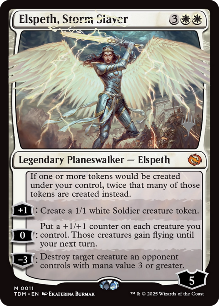 Elspeth, Storm Slayer (PPTDM-011) [Promo Pack: Tarkir: Dragonstorm] Foil