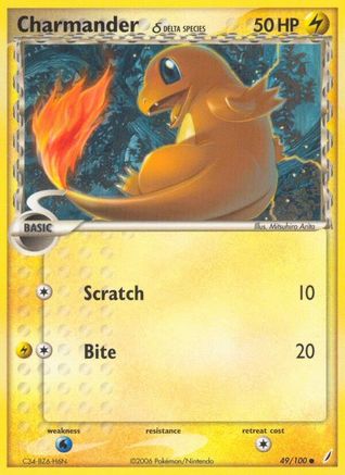 Charmander (Delta Species) (049/100) [Crystal Guardians] Reverse Holofoil - Common
