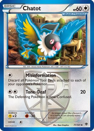 Chatot (Team Plasma) (77/101) [Plasma Blast] Reverse Holofoil - Uncommon