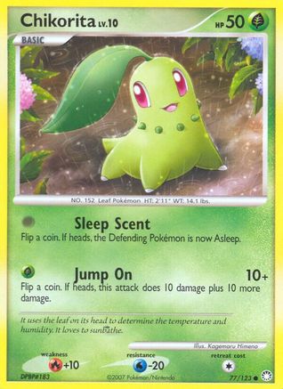 Chikorita (077/123) [Mysterious Treasures] Reverse Holofoil - Common