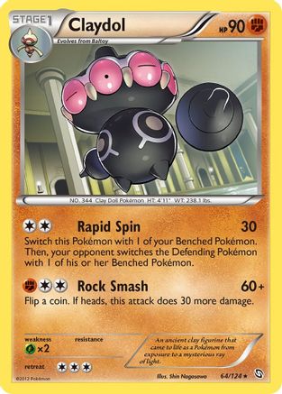 Claydol (64/124) [Dragons Exalted] Reverse Holofoil - Rare