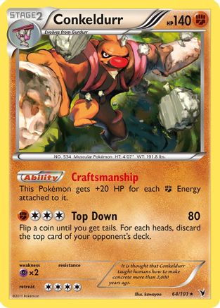 Conkeldurr (64/101) [Noble Victories] Reverse Holofoil - Holo Rare