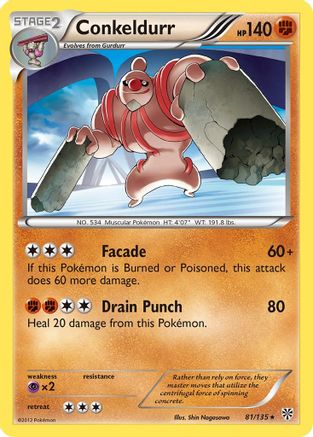 Conkeldurr (81/135) [Plasma Storm] Reverse Holofoil - Rare