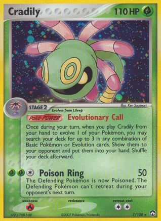 Cradily (7/108) [Power Keepers] Holofoil - Holo Rare