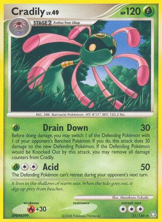 Cradily (21/146) [Legends Awakened] - Rare