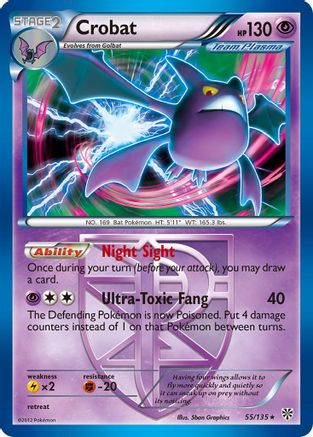 Crobat (Team Plasma) (055/135) [Plasma Storm] Reverse Holofoil - Holo Rare