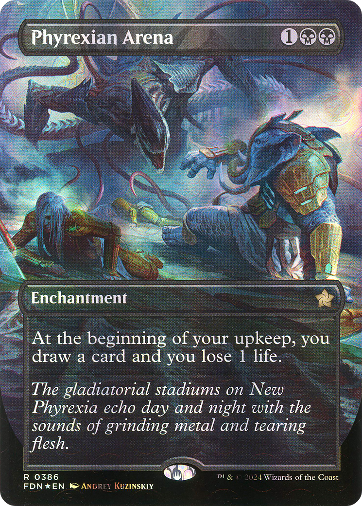 Phyrexian Arena (Borderless) (Mana Foil) (FDN-386) [Foundations] Foil