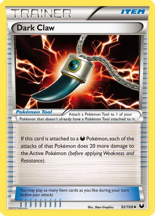 Dark Claw (092/108) [Dark Explorers] Reverse Holofoil - Uncommon