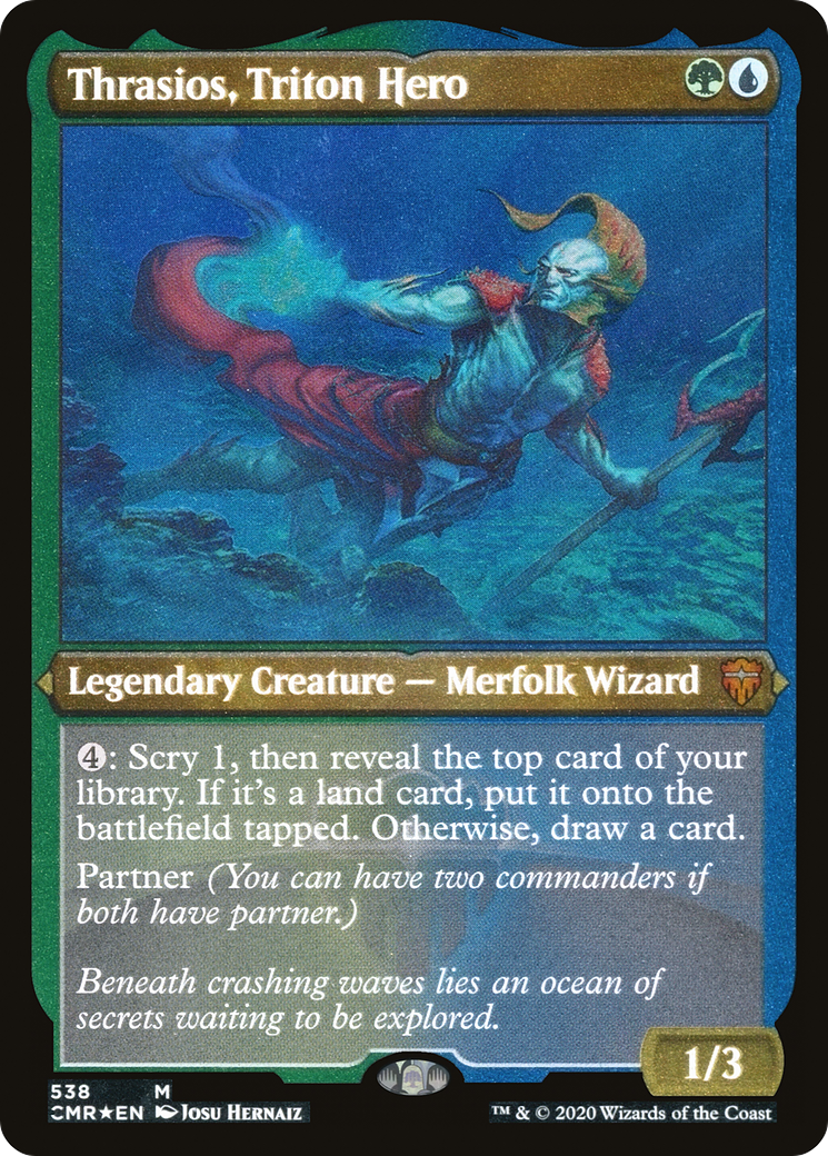 Thrasios, Triton Hero (Foil Etched) (CMR-538) [Commander Legends] Foil