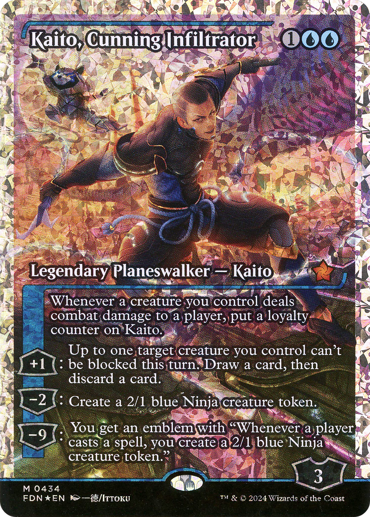Kaito, Cunning Infiltrator (Showcase) (Fracture Foil) (FDN-434) [Foundations] Foil