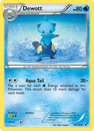 Dewott (30/114) [Black and White] Reverse Holofoil - Uncommon