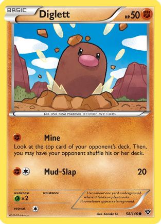 Diglett (058/146) [XY Base Set] Reverse Holofoil - Common