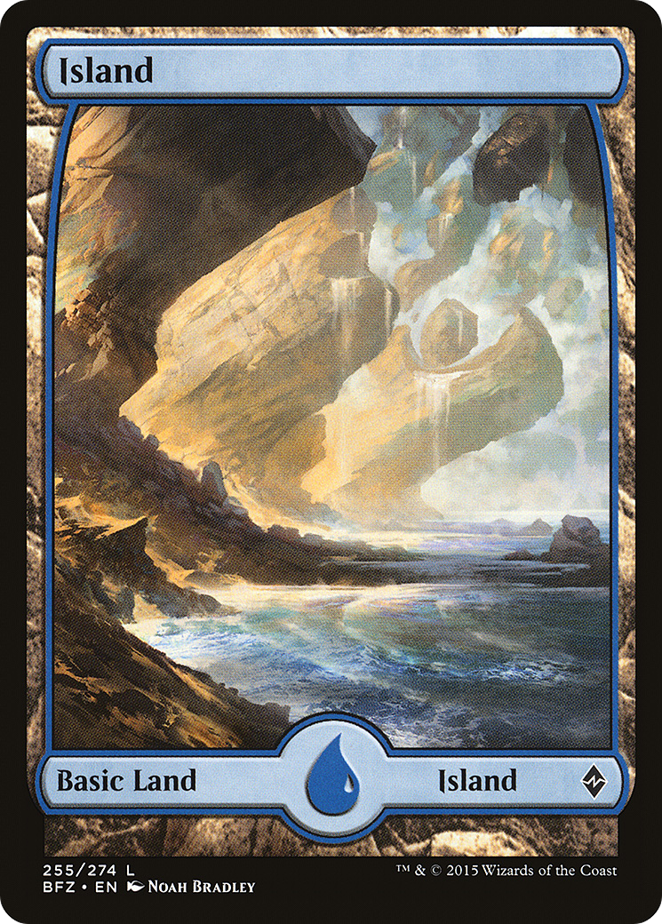 Island (255) - Full Art (BFZ-255) [Battle for Zendikar] Foil